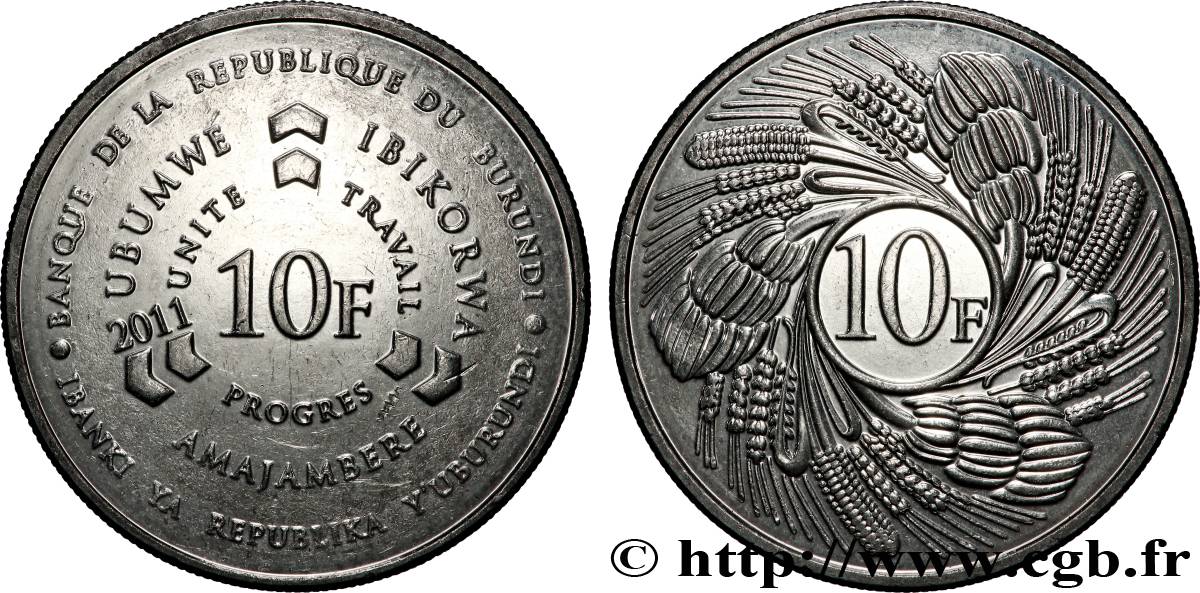 BURUNDI 10 Francs 2011  AU 