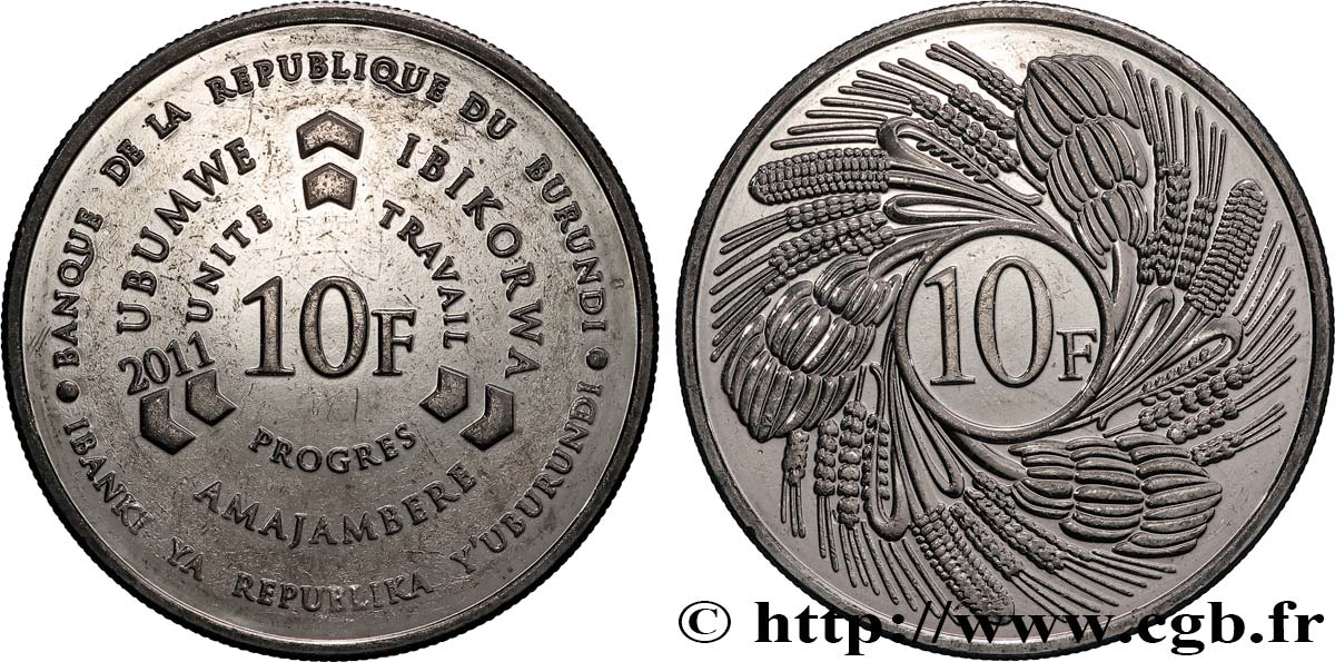 BURUNDI 10 Francs 2011  SUP 