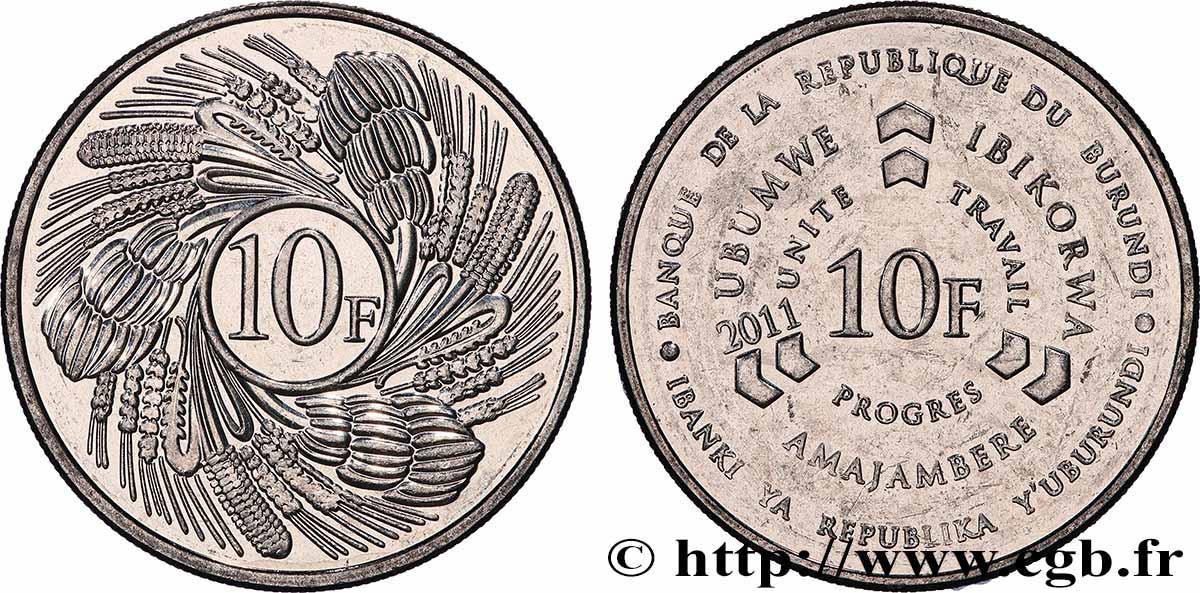 BURUNDI 10 Francs 2011  AU 