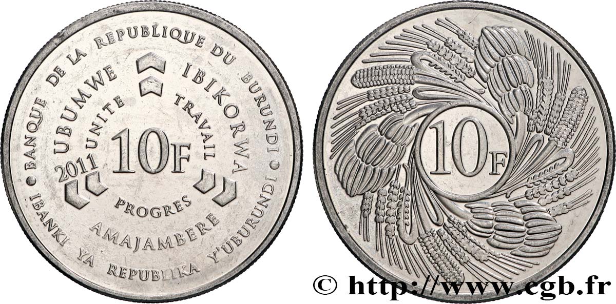BURUNDI 10 Francs 2011  SUP 