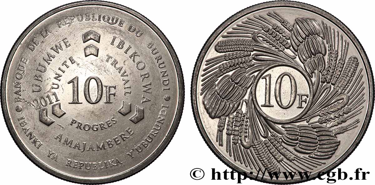 BURUNDI 10 Francs 2011  SUP 