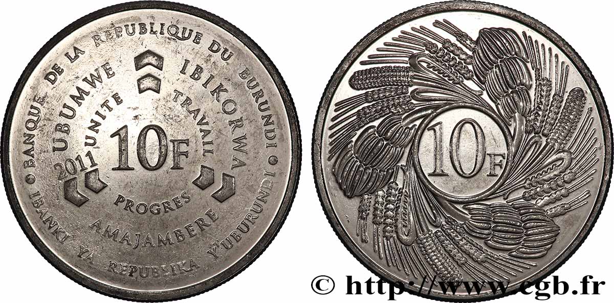 BURUNDI 10 Francs 2011  SUP 