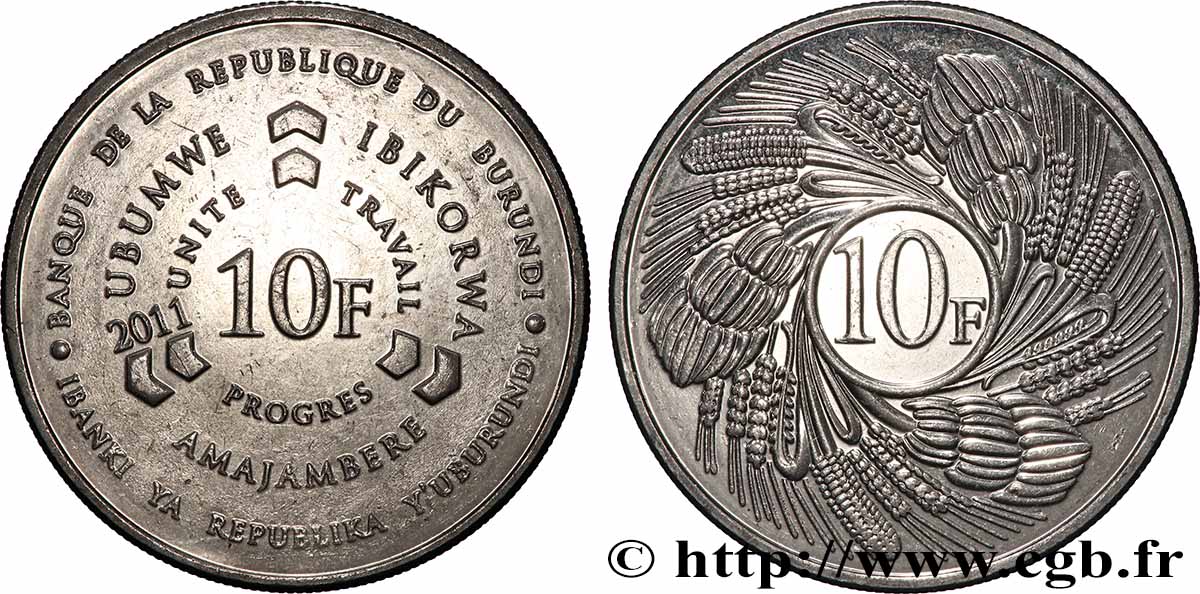BURUNDI 10 Francs 2011  AU 