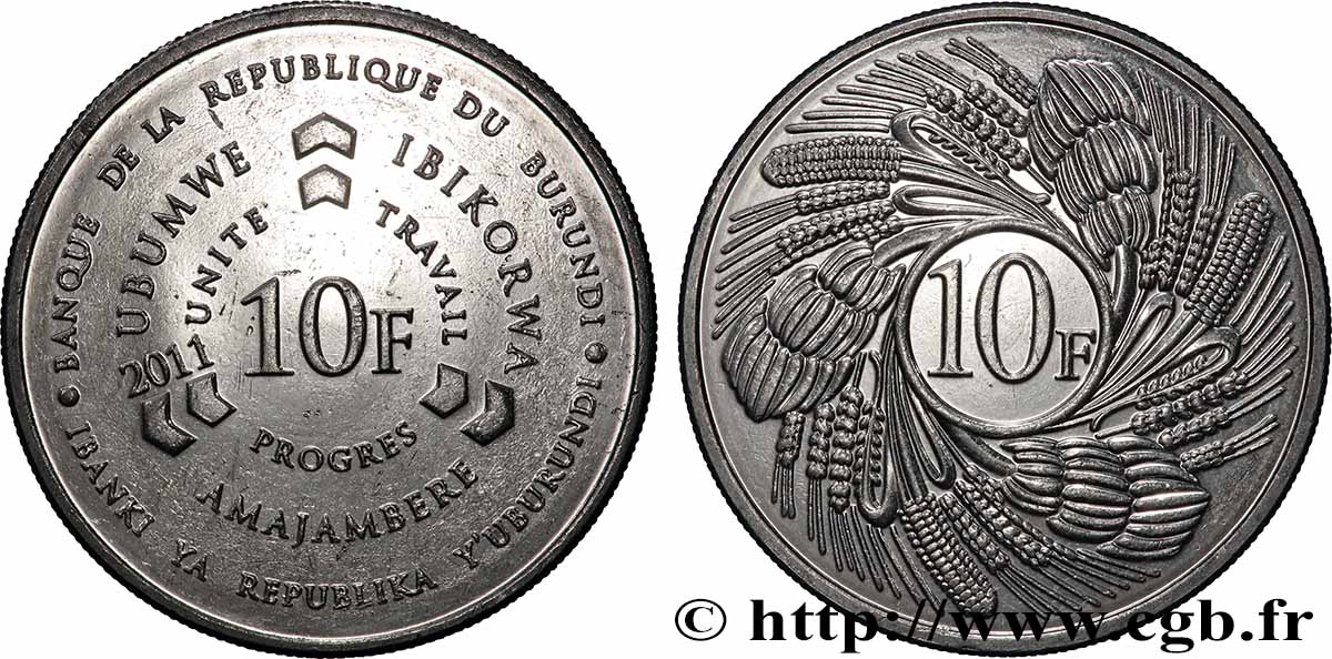 BURUNDI 10 Francs 2011  AU 