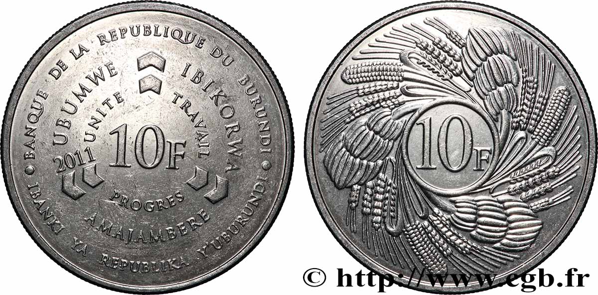 BURUNDI 10 Francs 2011  SUP 
