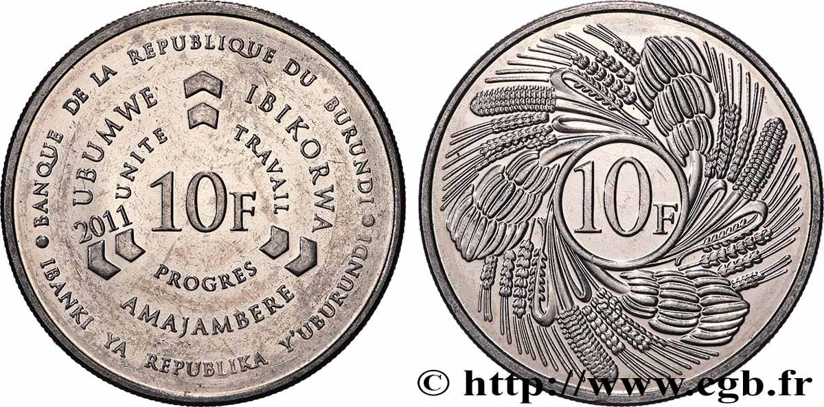 BURUNDI 10 Francs 2011  AU 