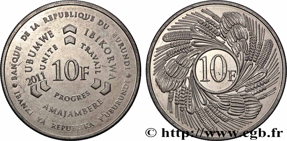 BURUNDI 10 Francs 2011  SPL 