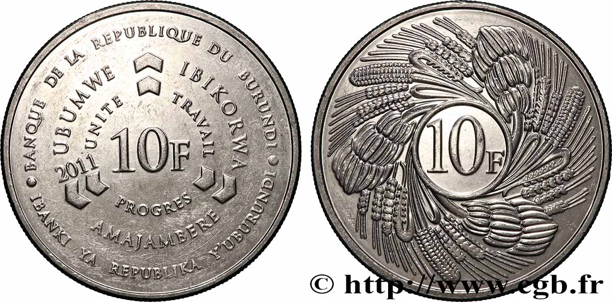 BURUNDI 10 Francs 2011  AU 