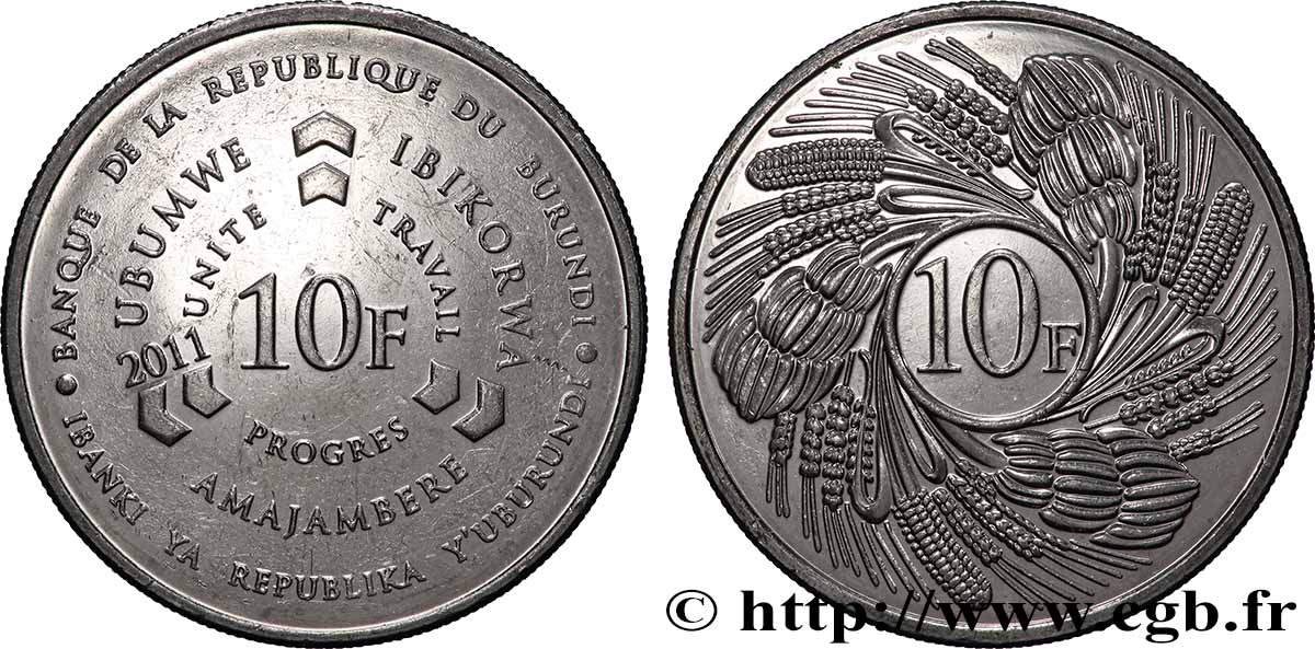 BURUNDI 10 Francs 2011  SUP 