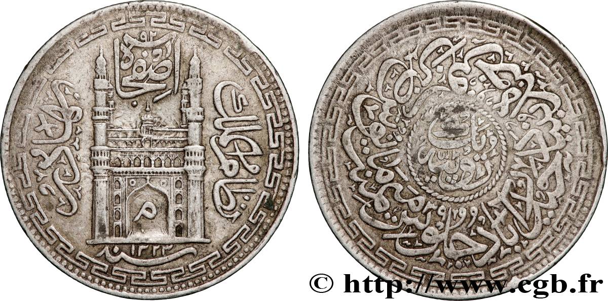 INDIA - HYDERABAD
 Roupie AH 1323 1911-1948 Hyderabad BB 