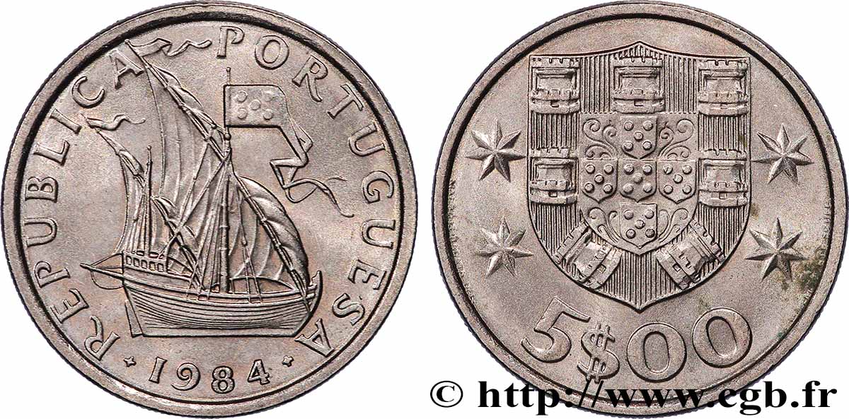 PORTOGALLO 5 Escudos 1984 Lisbonne MS 