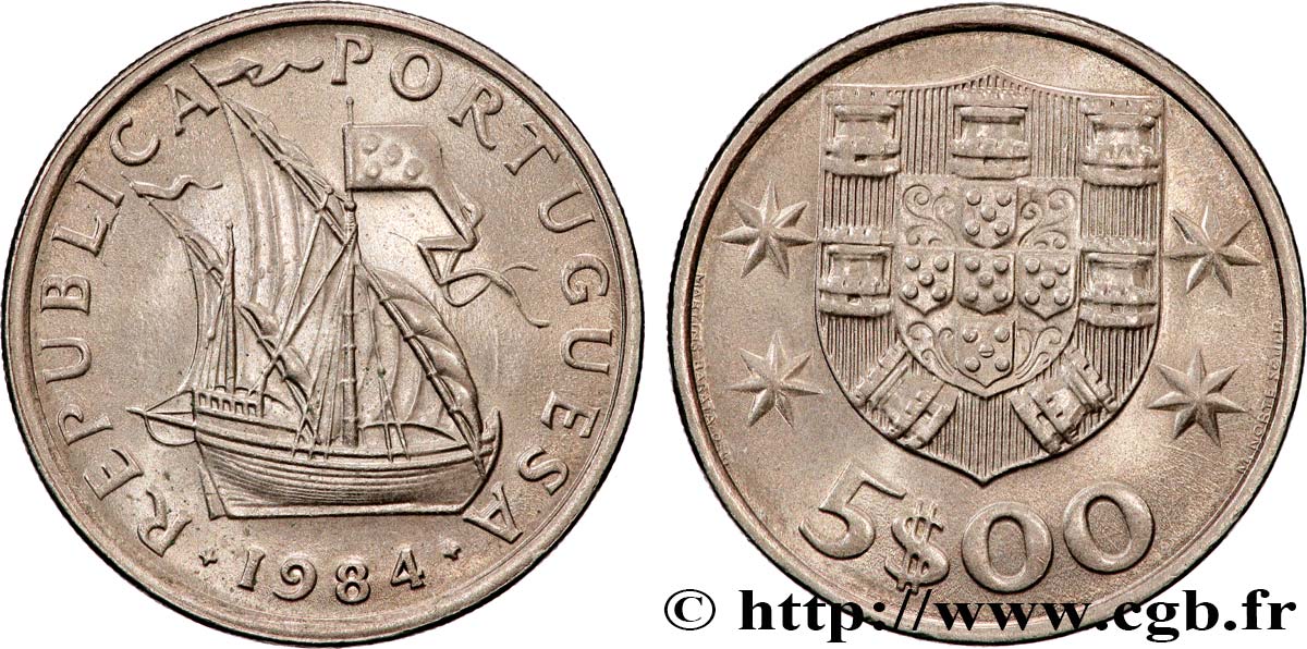 PORTUGAL 5 Escudos 1984 Lisbonne MS 