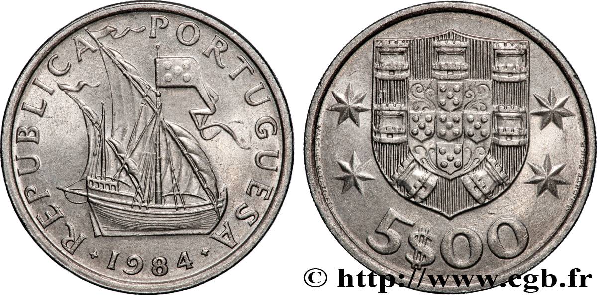 PORTUGAL 5 Escudos 1984 Lisbonne SUP 