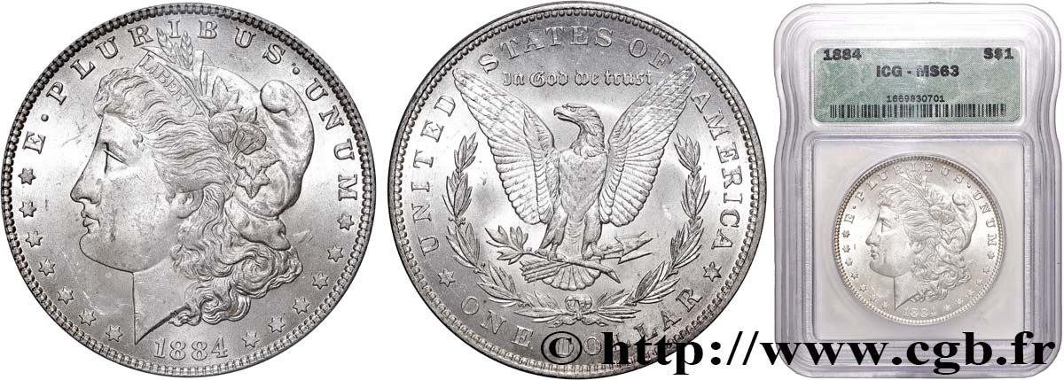 ÉTATS-UNIS D AMÉRIQUE 1 Dollar Morgan 1884 Philadelphie SPL63 autre