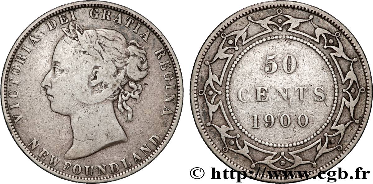 NEWFOUNDLAND 50 Cents Victoria 1900  VF 