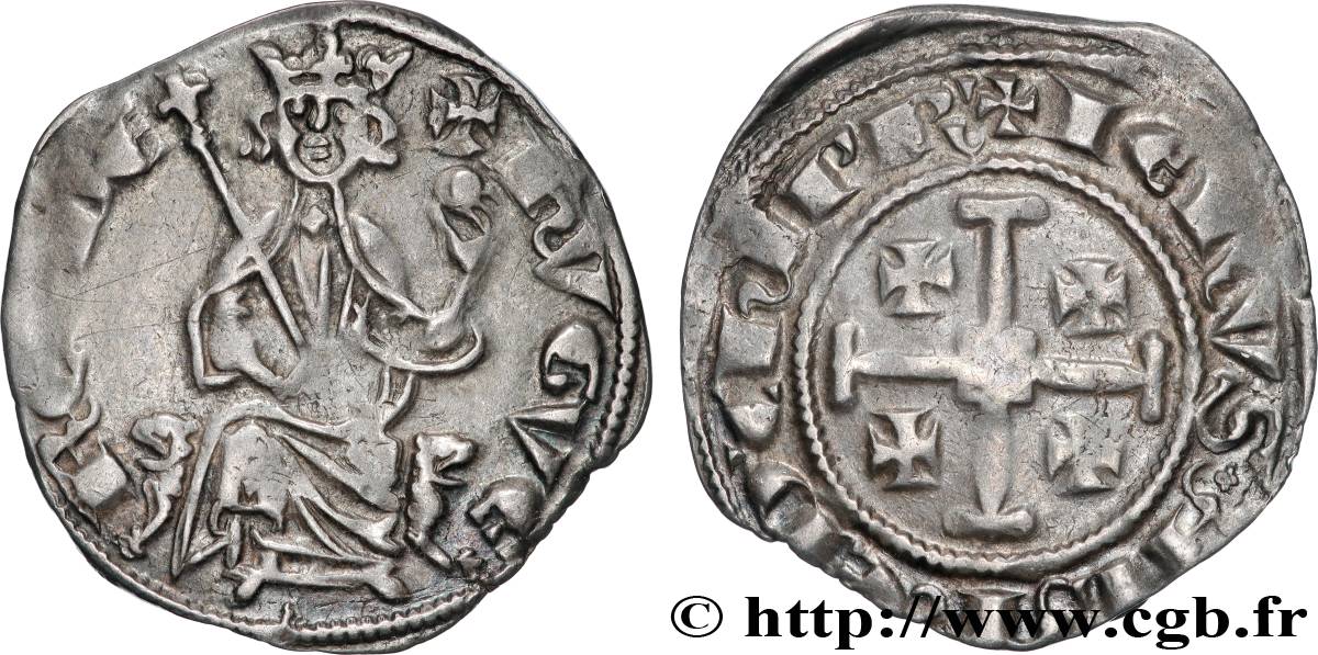 KINGDOM OF CYPRUS - HUGH IV OF LUSIGNAN Gros n.d. Nicosie XF 