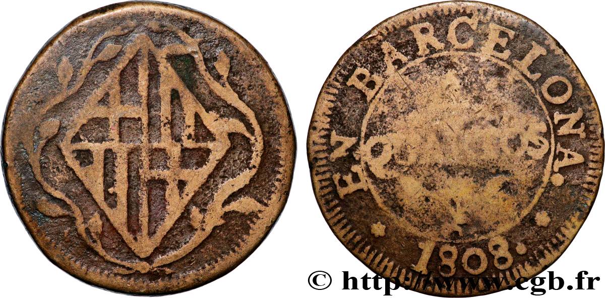 SPAIN - BARCELONA 4 Quartos 1808  VF 
