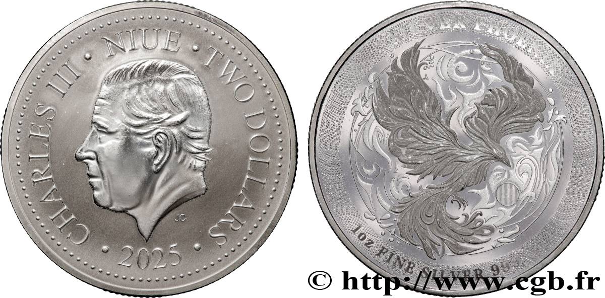 ARGENT D INVESTISSEMENT 1 Oz - 2 Dollars Phoenix 2025  FDC 