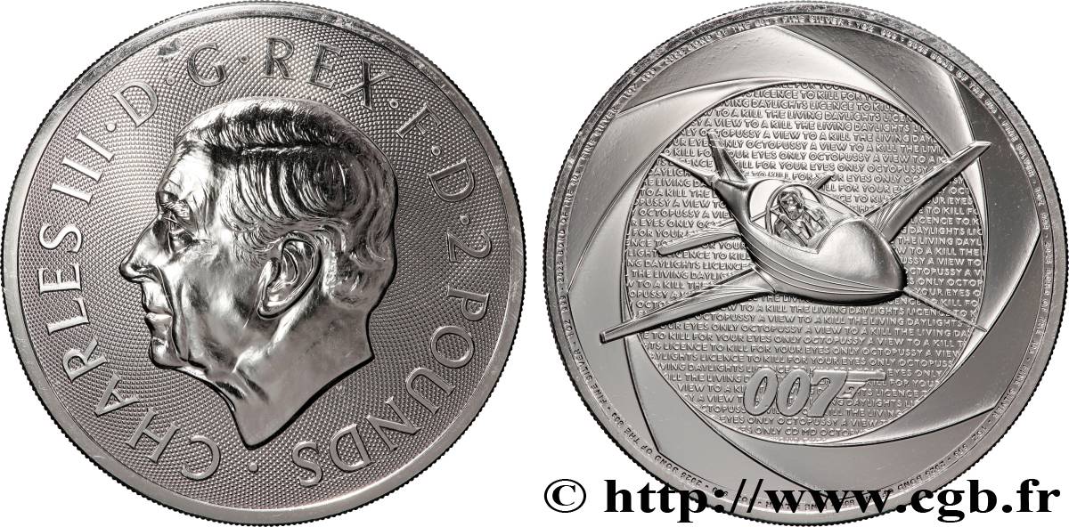 ARGENT D INVESTISSEMENT 1 Oz - 2 Pounds James Bond 1980s 2025  FDC 
