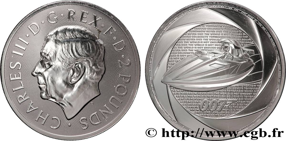 SILVER INVESTMENT 1 Oz - 2 Pounds James Bond 1990s 2025  MS 