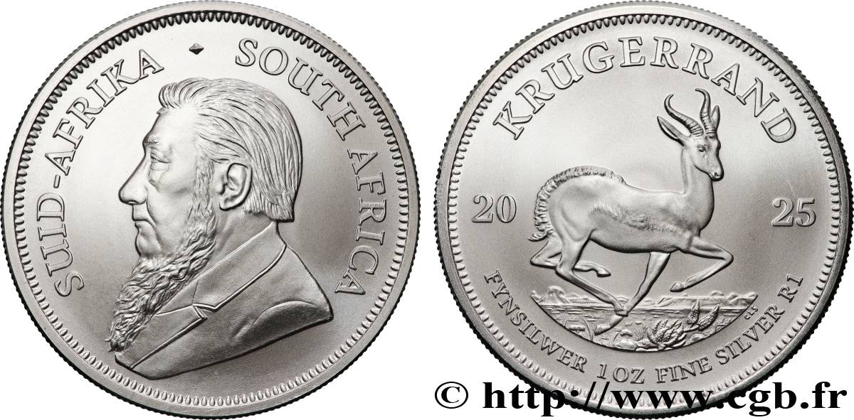 ARGENT D INVESTISSEMENT 1 Oz - 1 Krugerrand Paul Kruger 2025 Prétoria FDC 