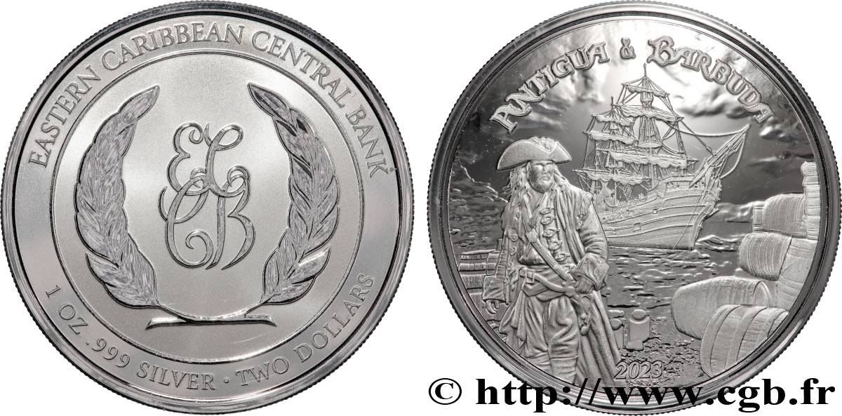 ARGENT D INVESTISSEMENT 1 Oz - 2 Dollars Contrebandier de rhum 2023  FDC 