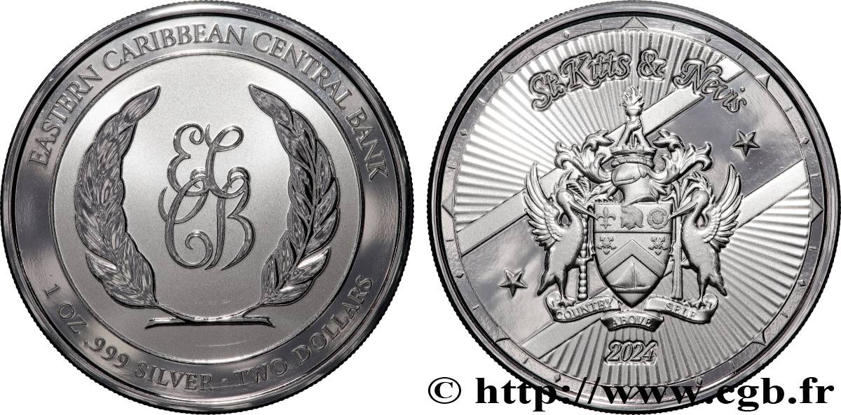 PLATA INVERSIÓN 1 Oz - 2 Dollars Armoiries 2024  FDC 