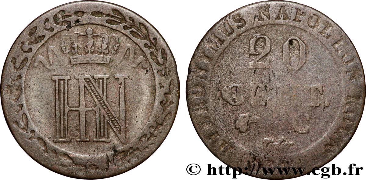 GERMANIA - REGNO DI WESTFALIA  20 Cent. monogramme de Jérôme Napoléon 1812 Cassel - C MB 