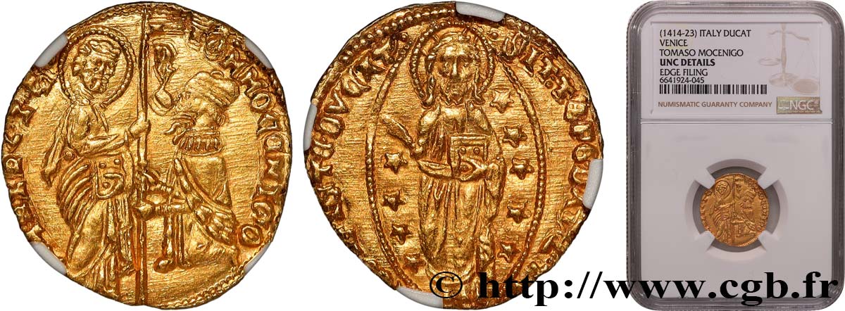 ITALIE - VENISE - TOMASO MOCENIGO (64e Doge) Zecchino (Sequin) n.d. Venise SPL NGC