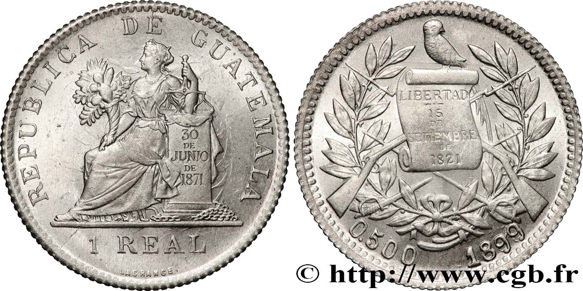 GUATEMALA 1 Real 1899  MS 