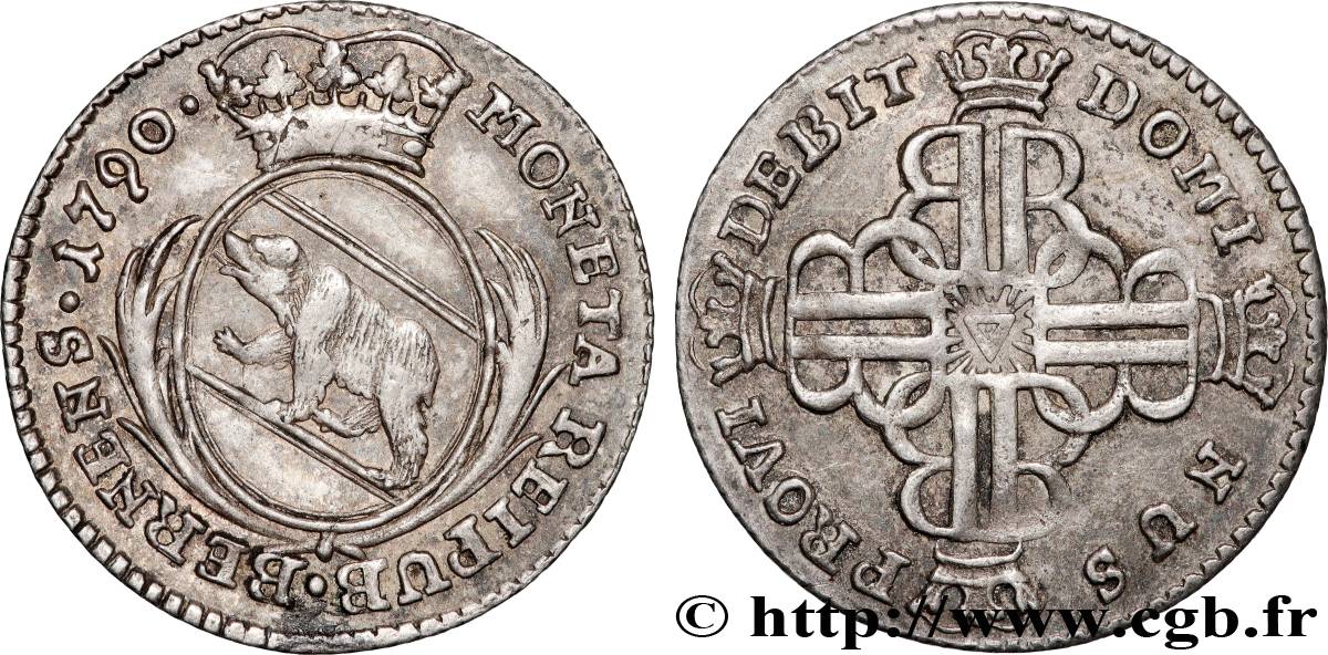 SUISSE - CANTON DE BERNE 10 Kreuzer 1790  SUP 