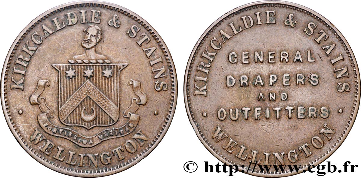 NEW ZEALAND 1 Penny Token Kirkcaldie & Stains n.d. Wellington XF 