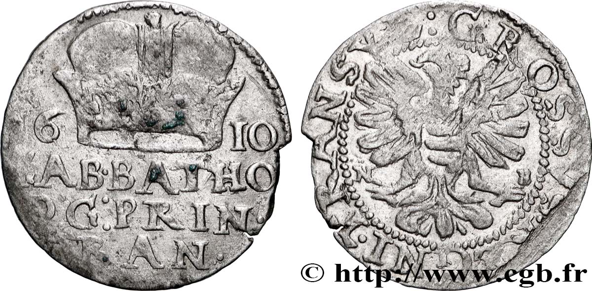 TRANSILVANIA 1 Groschen Gabriel Báthory 1610 Nagybanya q.BB 