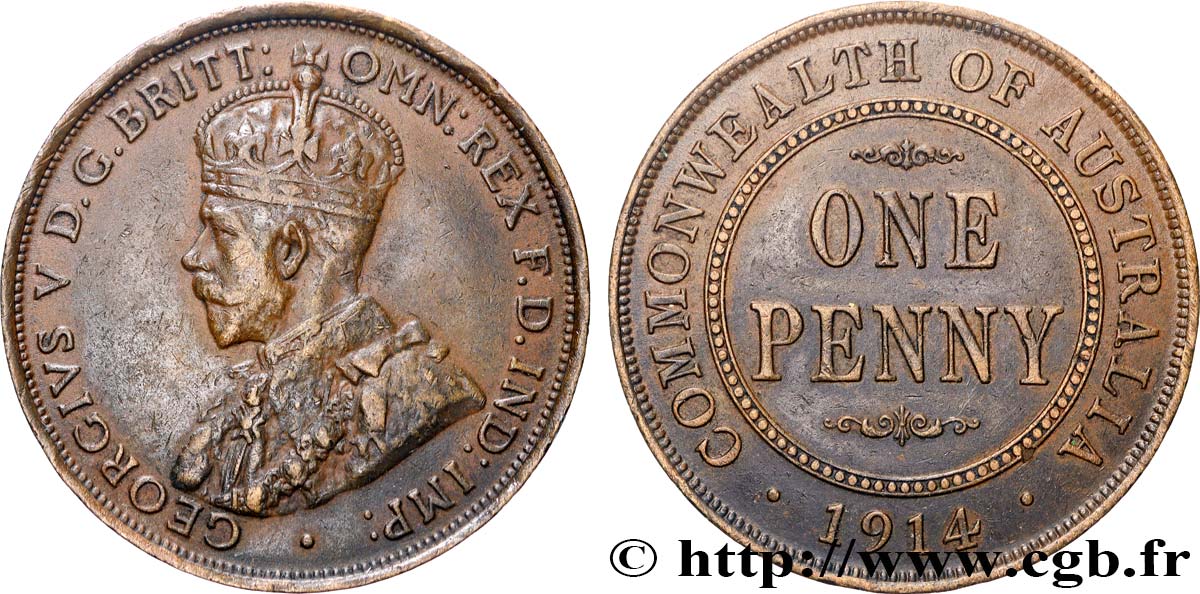 AUSTRALIE 1 Penny Georges V 1919 Londres TTB 