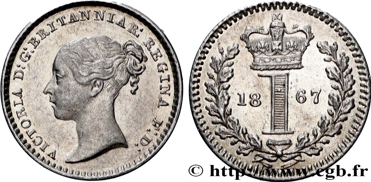 UNITED KINGDOM 1 Penny Victoria “Bun Head” 1867  AU 
