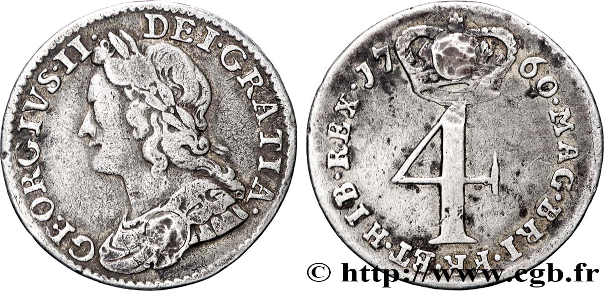 GREAT-BRITAIN - GEORGE II 4 Pence 1740  XF 