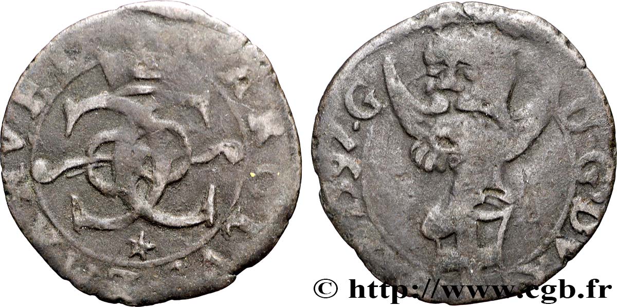 SAVOY - DUCHY OF SAVOY - CHARLES-EMMANUEL I Demi-sol (mezzo soldo) 1597 Chambéry VF 