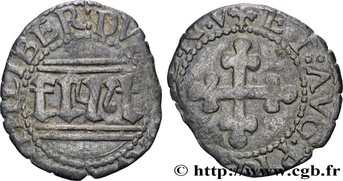 SAVOY - DUCHY OF SAVOY - EMMANUEL-PHILIBERT Quart de gros, 2e type n.d. Aoste XF 