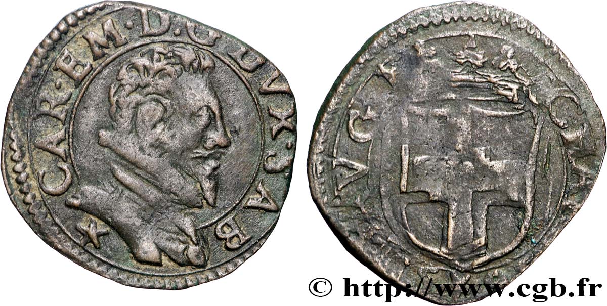 SAVOY - DUCHY OF SAVOY - CHARLES-EMMANUEL I Fort de 8 sols (forte da 8 soldo con il busto) 1595 Chambéry XF 