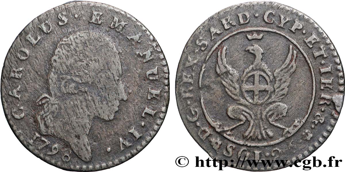 ITALY - SAVOY - DUCHY OF SAVOY - CHARLES-EMMANUEL IV 2,6 Soldi 1798 Turin VF 