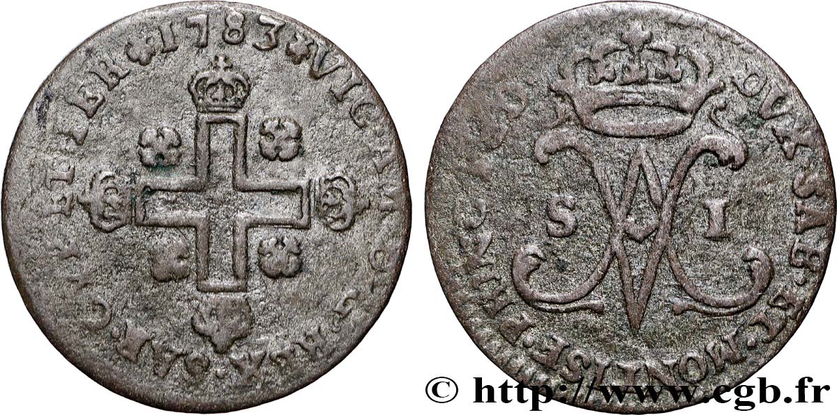 SAVOY - DUCHY OF SAVOY - VICTOR-AMADEUS III Sol (soldo) 1783 Turin VF 