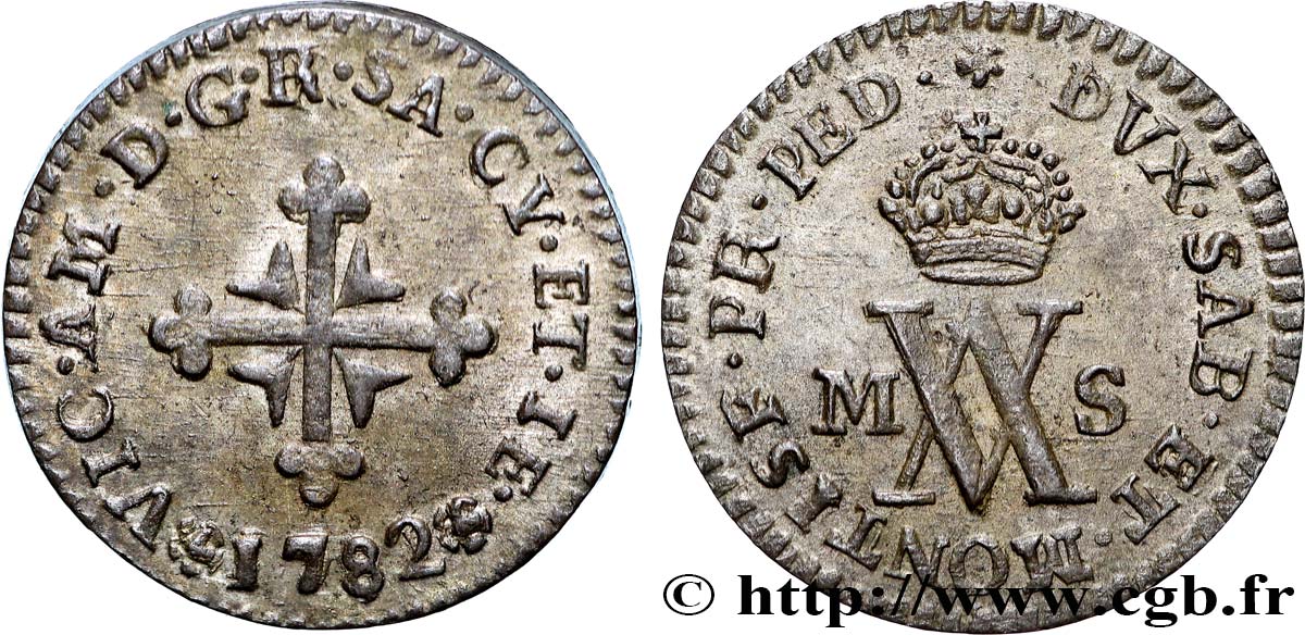 SAVOY - DUCHY OF SAVOY - VICTOR-AMADEUS III Demi-sol (mezzo soldo) 1782 Turin AU 