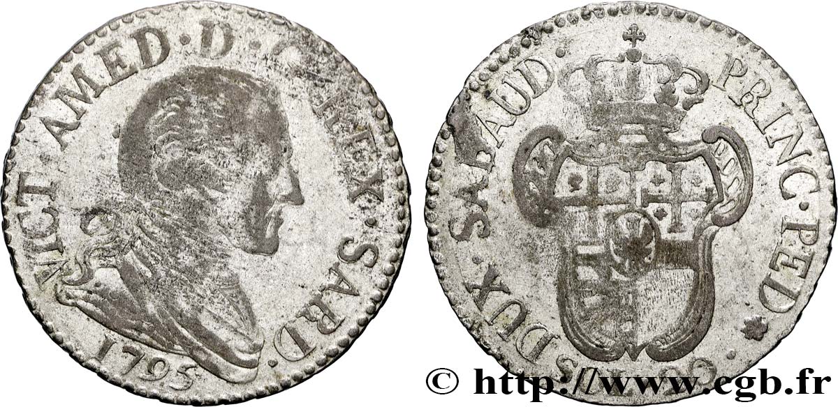 ITALY - KINGDOM OF SARDINIA 20 Soldi Victor Amédée III 1795 Turin VF 