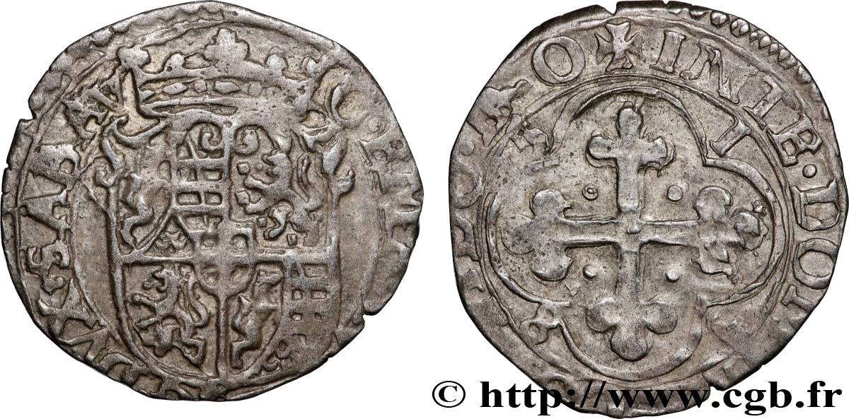 SAVOY - DUCHY OF SAVOY - CHARLES-EMMANUEL I Sol de quatre deniers, 2e type (soldo da quattro denari di II tipo) 1586 Gex XF 