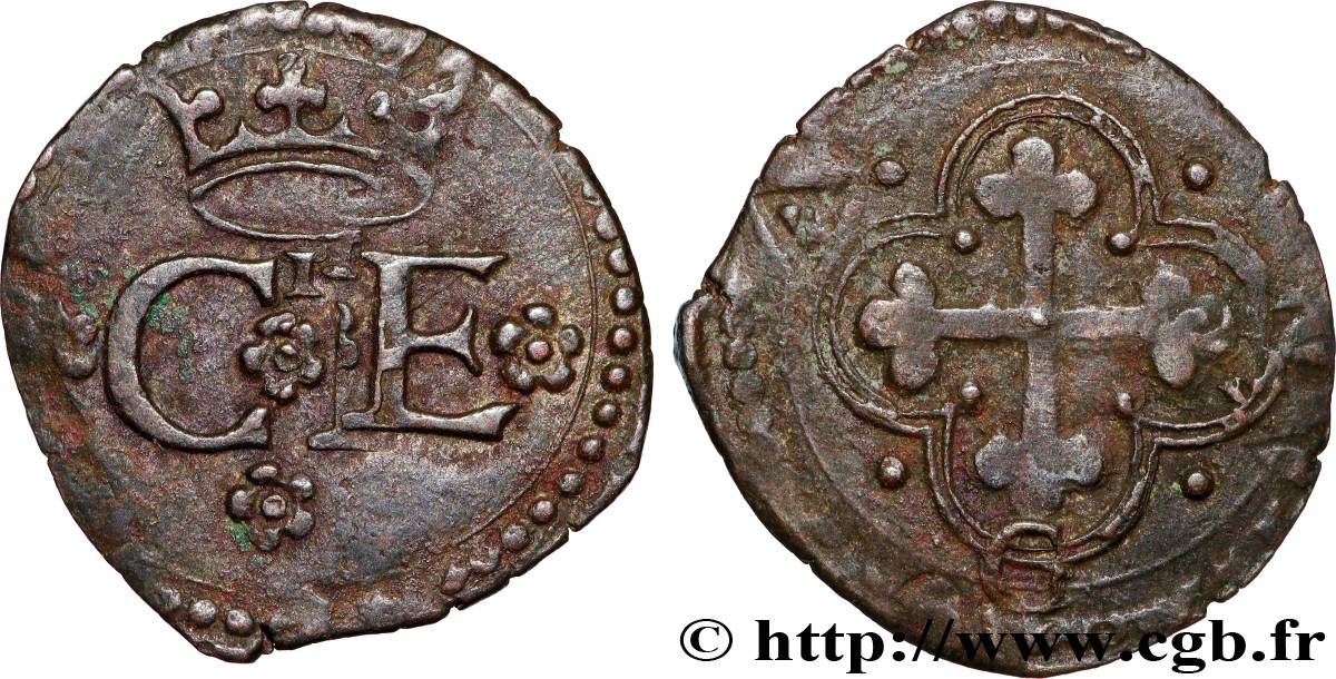 SAVOY - DUCHY OF SAVOY - CHARLES-EMMANUEL I Quart de sol (quarto di soldo) n.d. Chambéry AU 