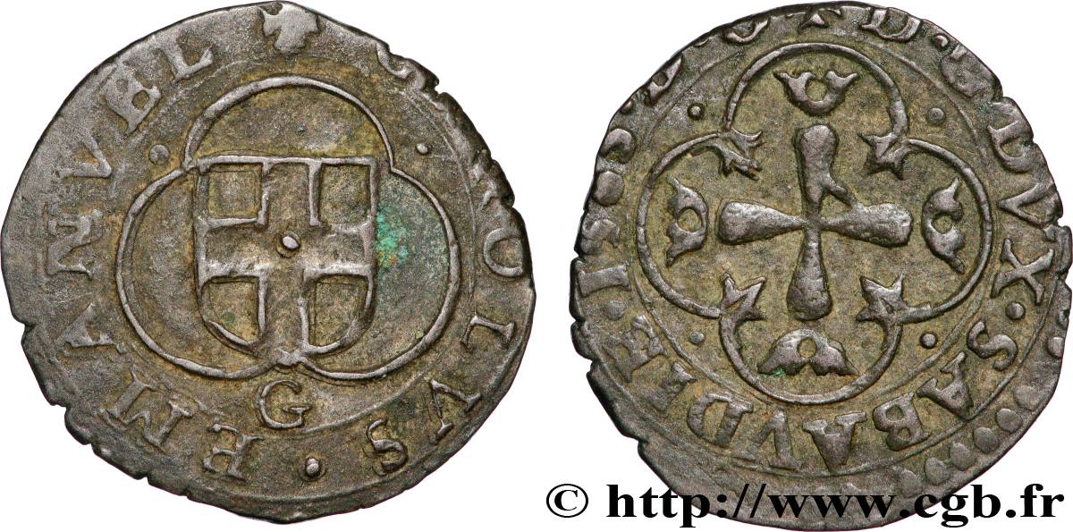 SAVOY - DUCHY OF SAVOY - CHARLES-EMMANUEL I Parpaiolle du 3e type (parpagliola di III tipo) 1580 Gex XF 