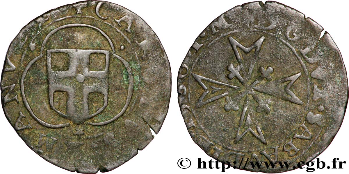 SAVOY - DUCHY OF SAVOY - CHARLES-EMMANUEL I Parpaiolle du 1er type (parpagliola di I tipo) 1580 Chambery VF 