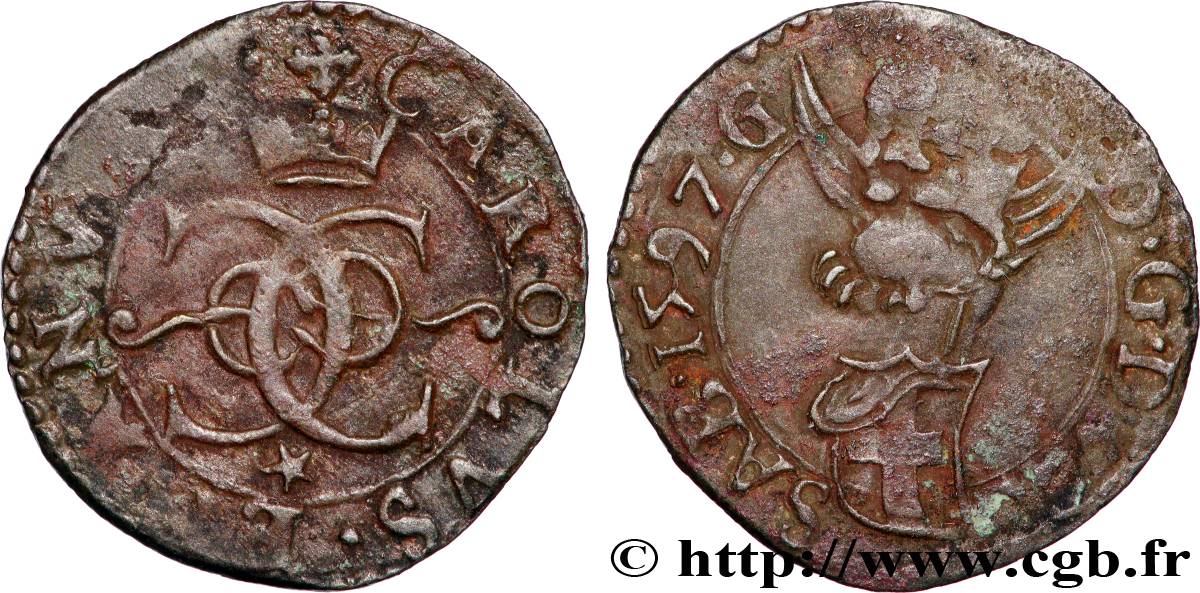 SAVOIE - DUCHÉ DE SAVOIE - CHARLES-EMMANUEL Ier Demi-sol (mezzo soldo) 1597 Chambéry TB+ 