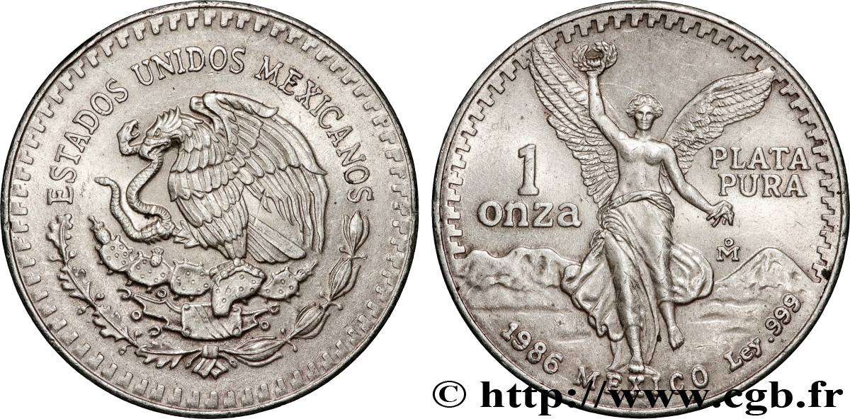ARGENT D INVESTISSEMENT 1 Once Victoire ailée 1986 Mexico SUP 