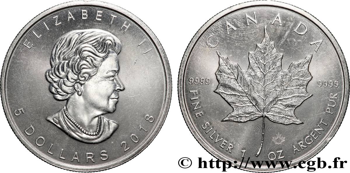 ARGENT D INVESTISSEMENT 1 Oz - 5 Dollars (1 once) 2018  SPL 